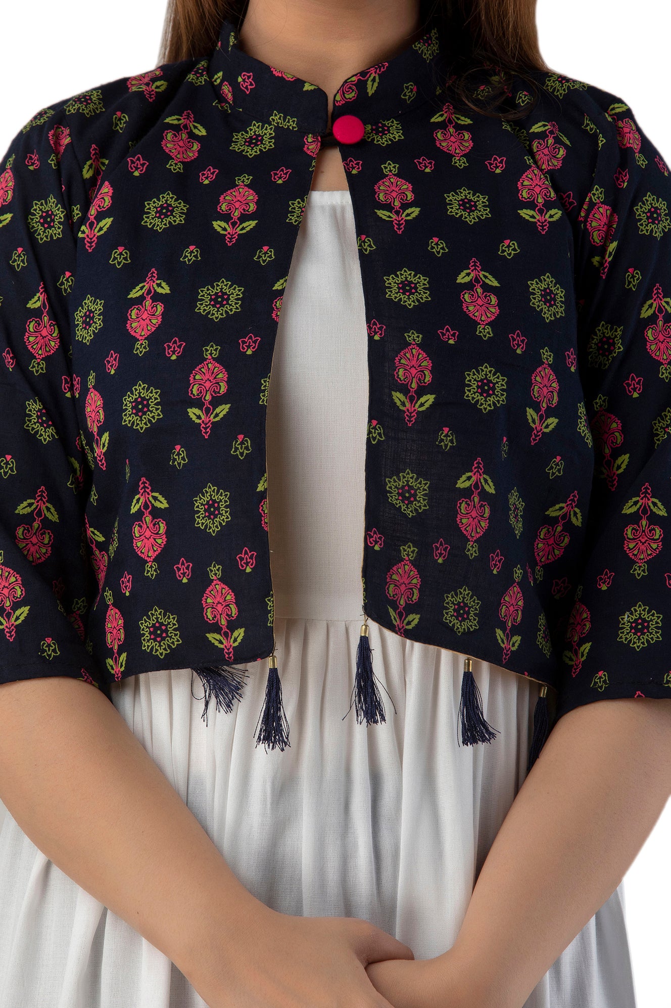 Rayon Floral Printed Jacket /koti For Women