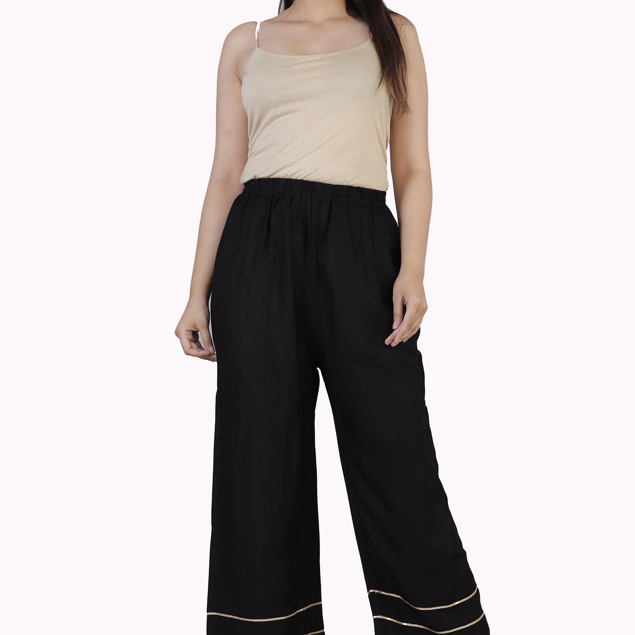Soft Rayon plazo with gota strips