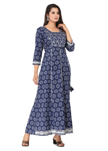 Printed Cotton Long Kurti For Women