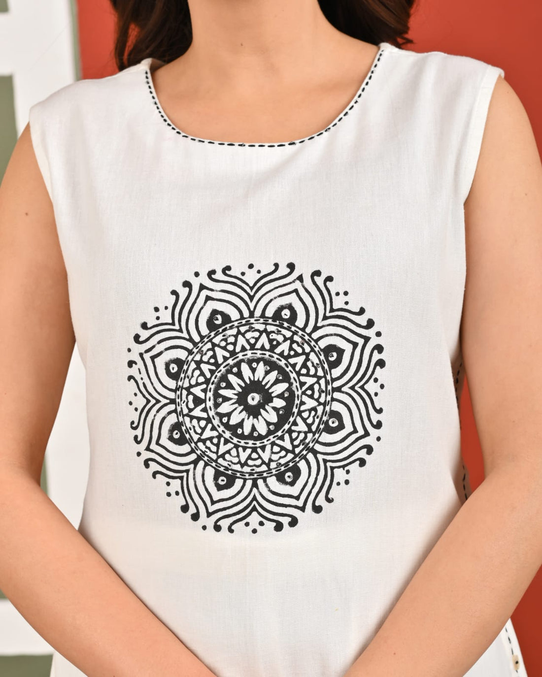 Cotton Sleeveless Kurti With Plazo