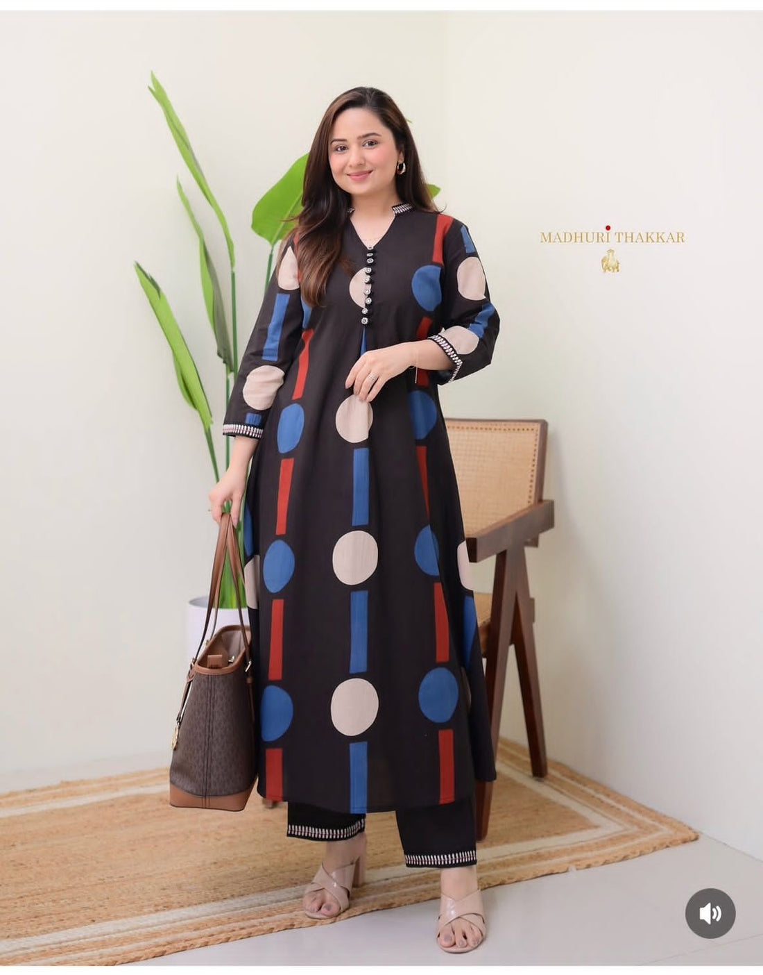 Cotton Polka Dots Kurti and Bottom