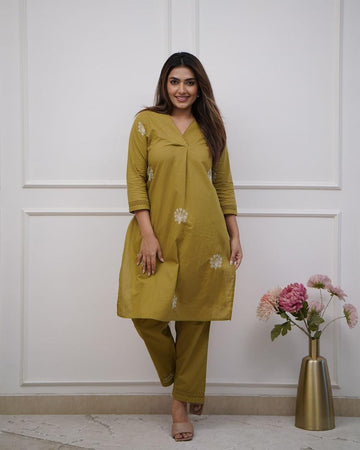 Printed cotton kurti with pant