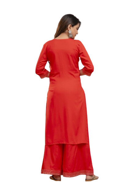 Rayon aari work kurti with kalidar plazo
