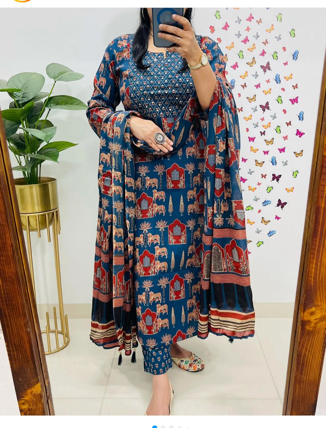 Printed Cotton Suit Set With Dupatta